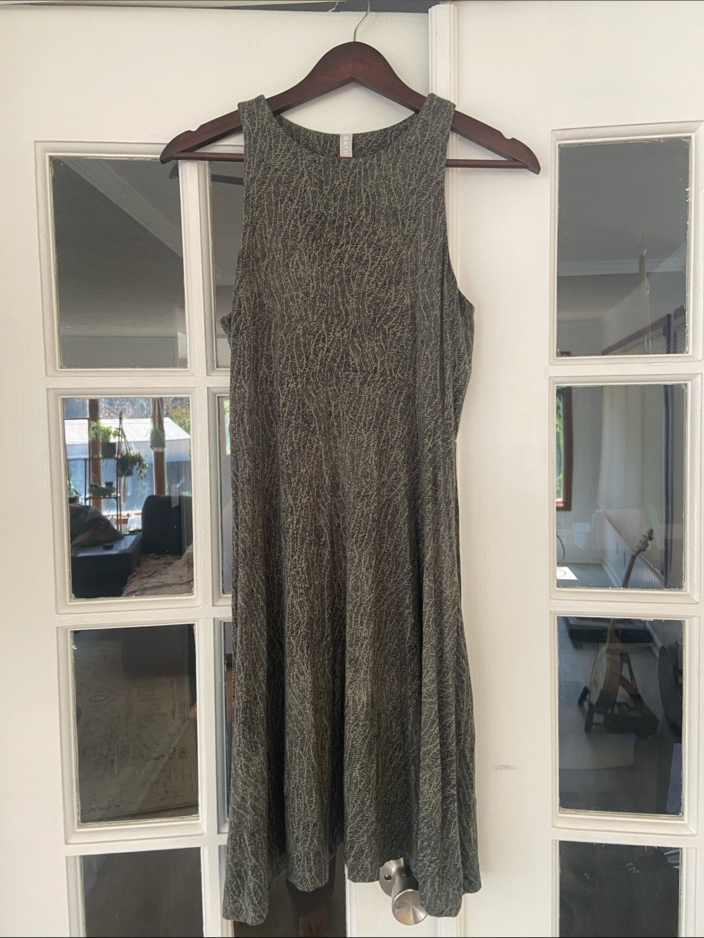 Athleta Santorini Thera Green Gray Textured Tank Dress